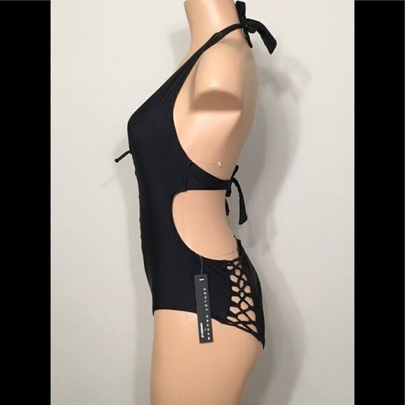 Ashley Graham sexy open back lace up swimsuit. NWT - Picture 6 of 8